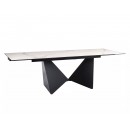 Стол обеденный SIGNAL PETERSON Ceramic Statuario Venato белый/черный мат 160-240/90